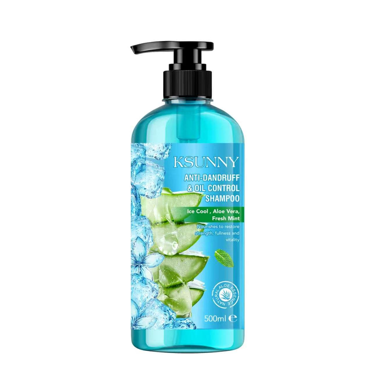 KSUNNY Anti-Dandruff & Oil Control Shampoo with Aloe Vera & Fresh Mint (500ml)