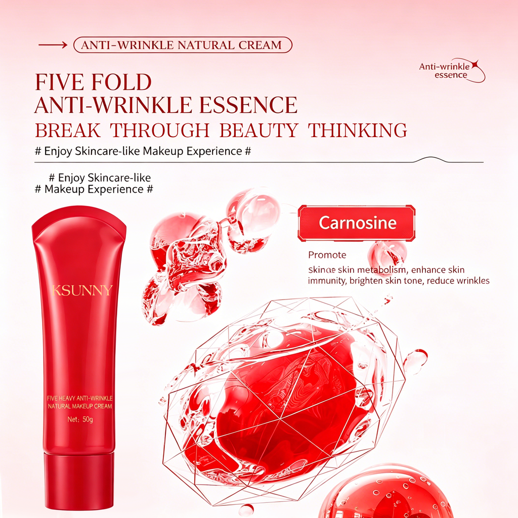 KSUNNY Five Heavy Anti-Wrinkle Natural Makeup Cream 50g - Instant Tone-Up & Firming Base