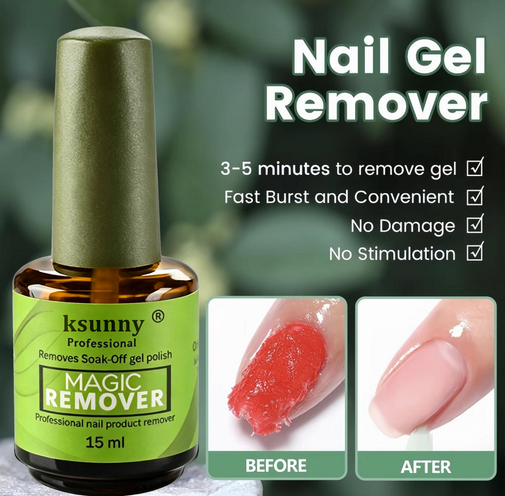 KSUUNY Magic Burst Gel Remover 15ml - Penghapus Gel Polish UV untuk Kuku Palsu & Press On - Cepat & Mudah Tanggal Tanpa Rendam - Lebih Lembut pada Kuku Menghilangkan