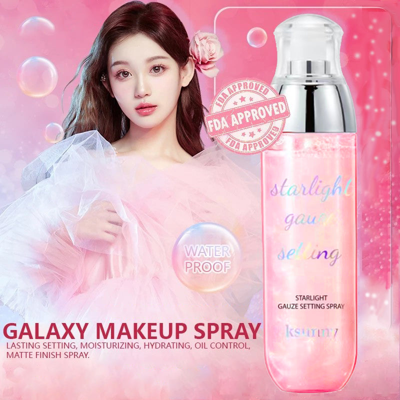 KSUNNY Starlight Gauze Setting Spray - Long-Lasting Hydrating Mist & Shimmer Glow