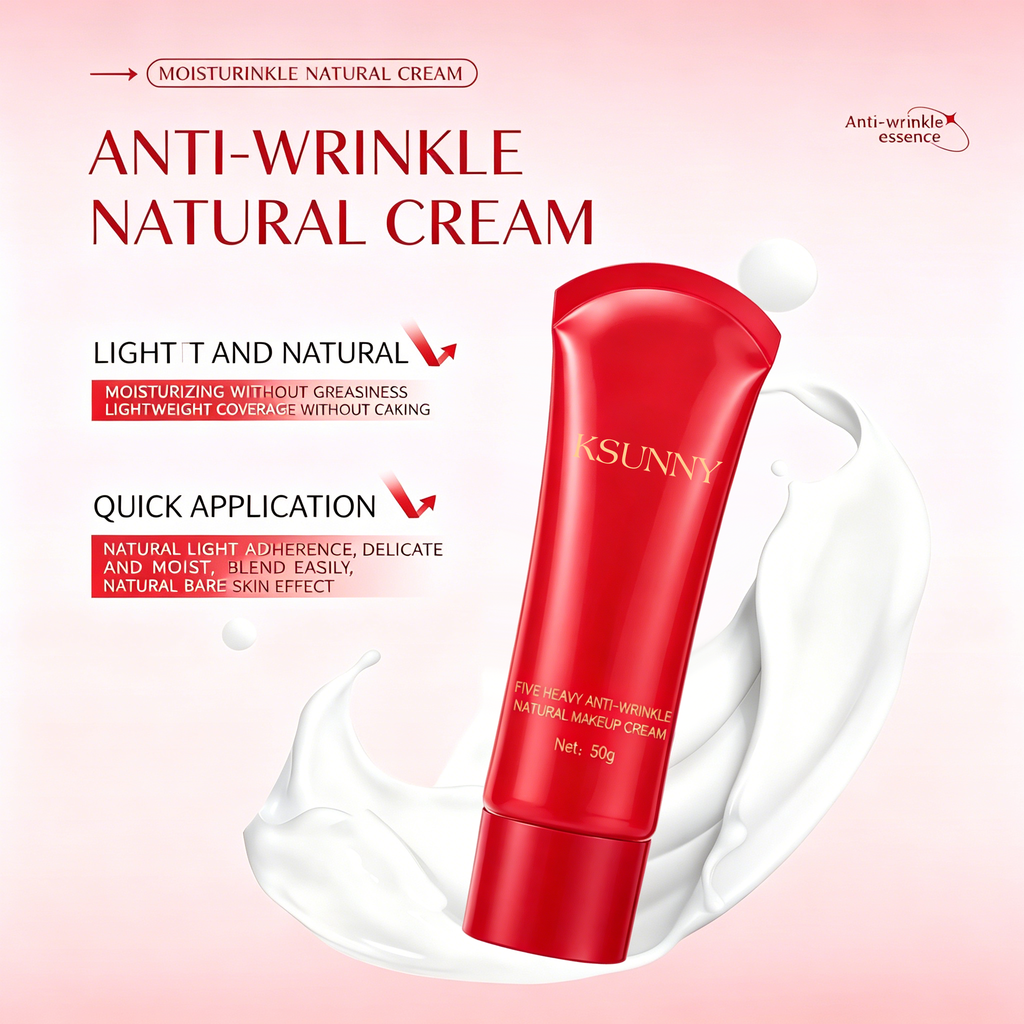 KSUNNY Five Heavy Anti-Wrinkle Natural Makeup Cream 50g - Instant Tone-Up & Firming Base