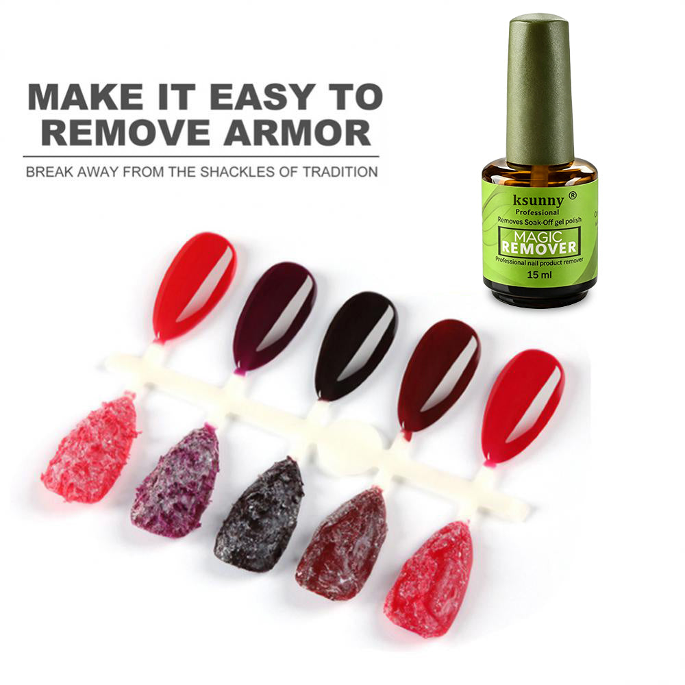 KSUUNY Magic Burst Gel Remover 15ml - Penghapus Gel Polish UV untuk Kuku Palsu & Press On - Cepat & Mudah Tanggal Tanpa Rendam - Lebih Lembut pada Kuku Menghilangkan