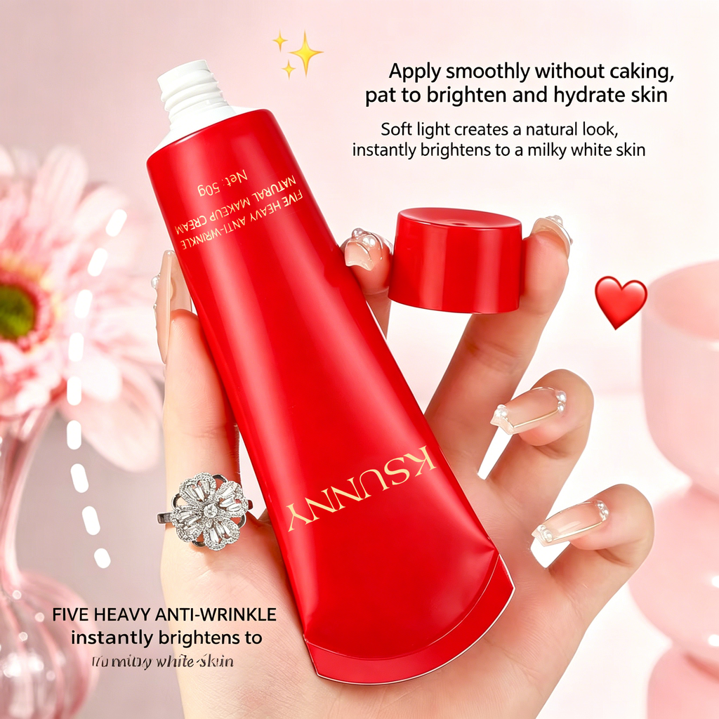 KSUNNY Five Heavy Anti-Wrinkle Natural Makeup Cream 50g - Instant Tone-Up & Firming Base