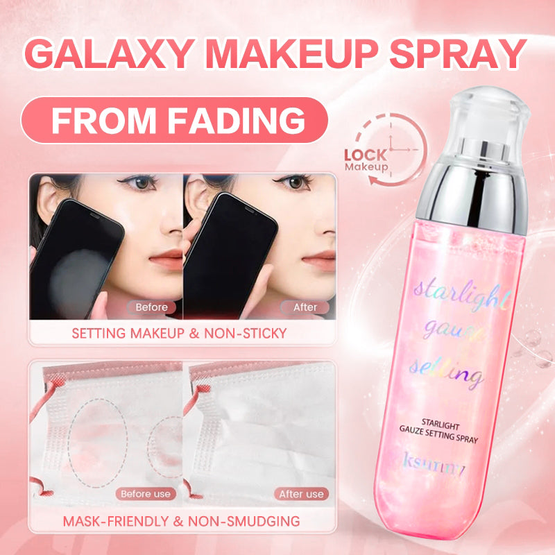 KSUNNY Starlight Gauze Setting Spray - Long-Lasting Hydrating Mist & Shimmer Glow
